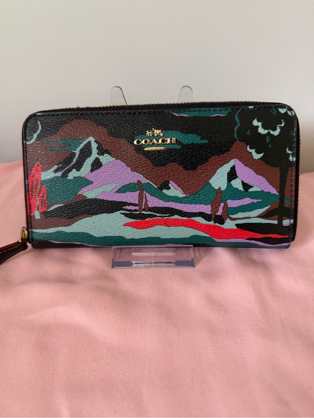 Coach Accordion Zip Wallet in Landscape Print - Picture 5 of 6